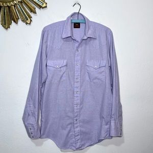 Western Fashions Lavender Pearl Snap Shirt Vintage